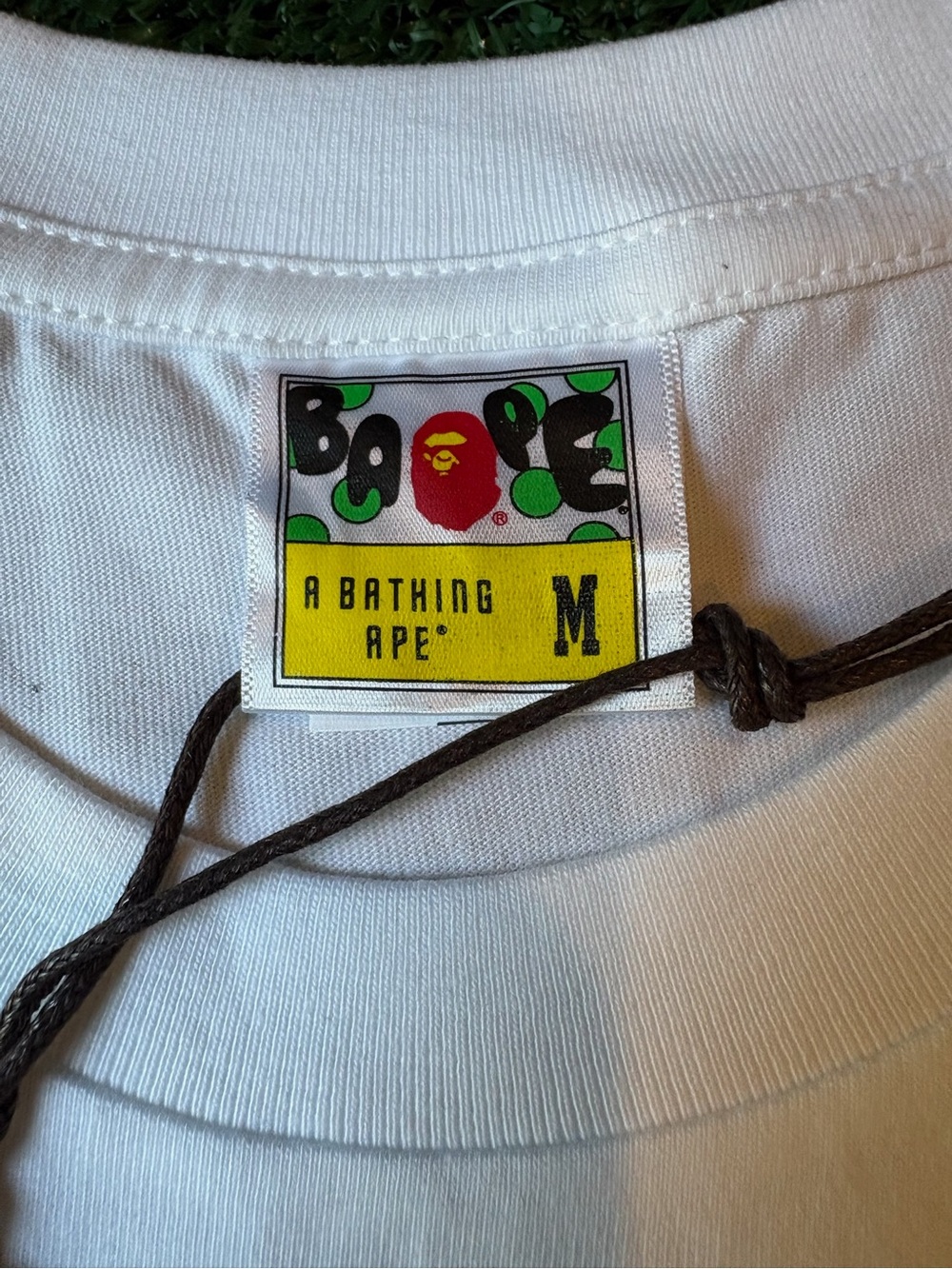 A Bathing Ape White Short Sleeve Tee with Blue/Green Camo Ape Head - Picture 4 of 9